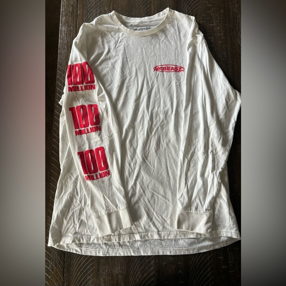 Mr Beast Limited Edition 100 Million Followers Men’s Long Sleeve Shirt
